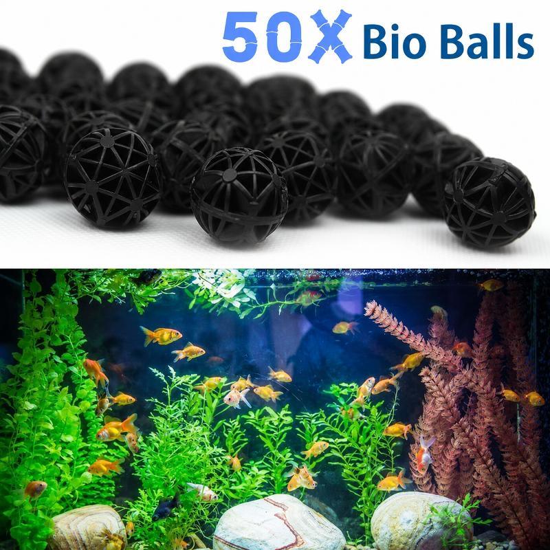 Fish Aquarium Home - 50 Stück 16mm Aquarium Bio-Filterbälle Fischbecken