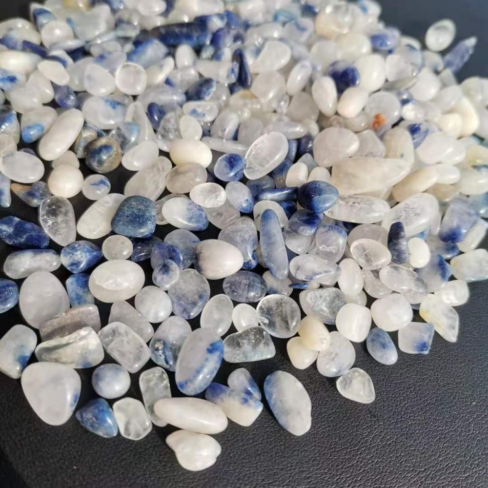 Fish Tank Gravel - 5-7mm Natürlicher blauer Rutilquarz-Kies, Energie-Quarzkristallstein für